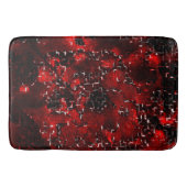 モザイクの下で派手で素朴な赤い花びらの混合 バスマット (正面)