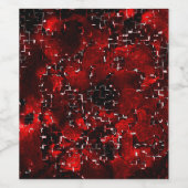 モザイクの下で派手で素朴な赤い花びらの混合 ワインラベル (シングルラベル)