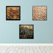 モザイクの壁アート離れパターン (ウッドフロア)