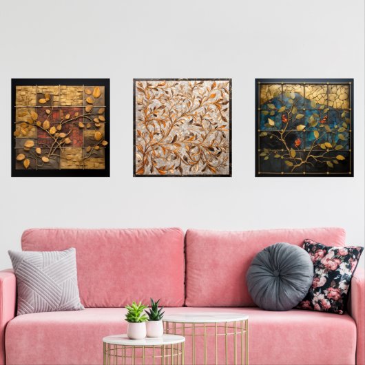 モザイクの壁アート離れパターン (リビング)