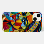 モザイクの女性の顔、伝統月 Case-Mate iPhoneケース (裏面 (横))