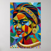 モザイクの女性顔 ポスター (正面)