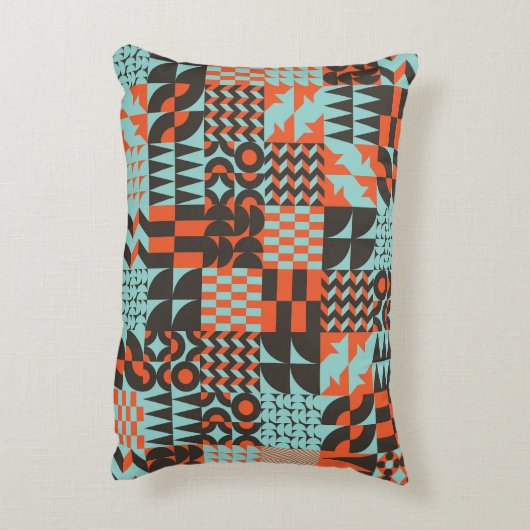 モザイクの幾何学的なタイル、シームレスなパタエレガントーン。 アクセントクッション (裏面(縦))