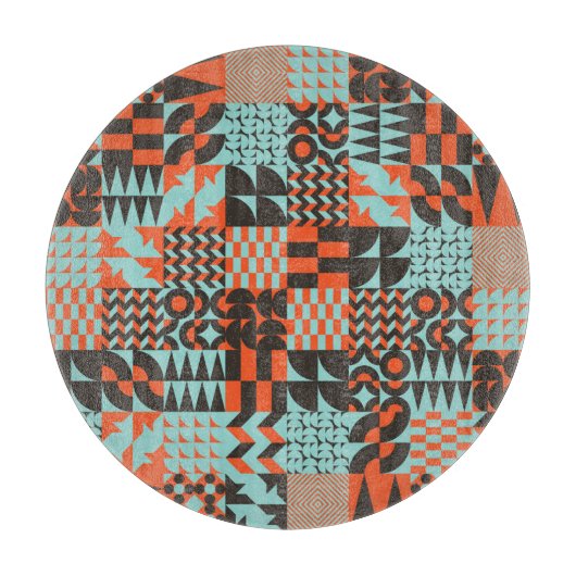 モザイクの幾何学的なタイル、シームレスなパタエレガントーン。 カッティングボード (正面)