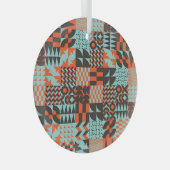 モザイクの幾何学的なタイル、シームレスなパタエレガントーン。 ガラスオーナメント (正面右)