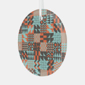 モザイクの幾何学的なタイル、シームレスなパタエレガントーン。 ガラスオーナメント (正面左)