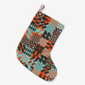 モザイクの幾何学的なタイル、シームレスなパタエレガントーン。 スモールクリスマスストッキング (正面 (吊り時))