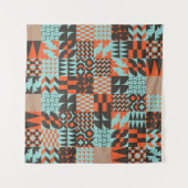 モザイクの幾何学的なタイル、シームレスなパタエレガントーン。 タペストリー (正面(横))