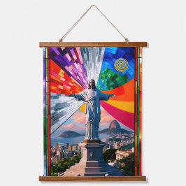 モザイクの救い主キリスト 吊り下げ型タペストリー