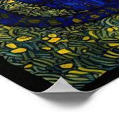 モザイクの森:明るい猫のポートレート ポスター (角)