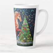 モザイクの突き出し馬とクリスマスツリー カフェラテマグ (右)
