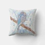 モザイクの背景にかわいい青いブジー クッション (裏面)