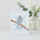 モザイクの背景にかわいい青いブジー ポストカード (スタンド正面)