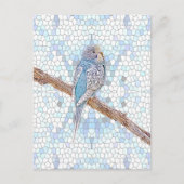 モザイクの背景にかわいい青いブジー ポストカード (正面)