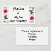 モザイクの蝶と花のレジストリ エンクロージャーカード (正面/裏面)