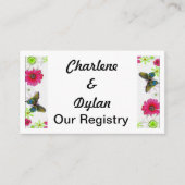 モザイクの蝶と花のレジストリ エンクロージャーカード (正面)