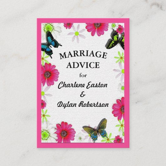 モザイクの蝶と花の結婚アドバイス アドバイスカード (正面)