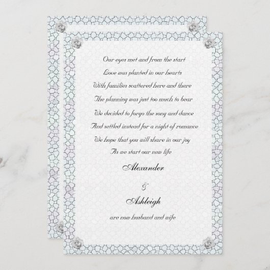 モザイクばら色の駆け落ちの発表 案内状 (正面/裏面)