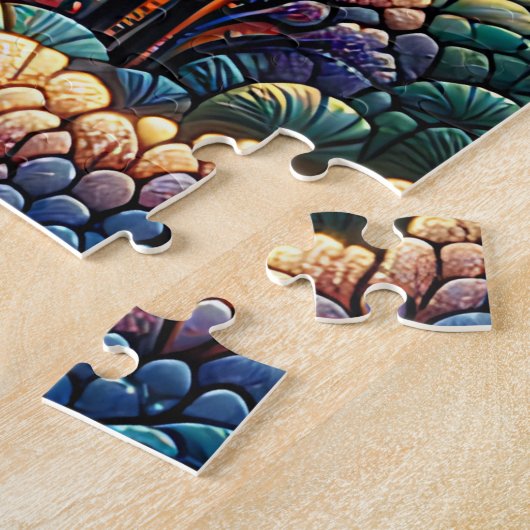 モザイクアイアート |海の日没とヤシの木 ジグソーパズル (側面)