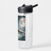 モザイクアイアート | Brown Bear and an Eagle Full Moon ウォーターボトル (左面)