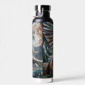 モザイクアイアート | Brown Bear and an Eagle Full Moon ウォーターボトル (右面)