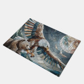 モザイクアイアート | Brown Bear and an Eagle Full Moon ドアマット (アングル)