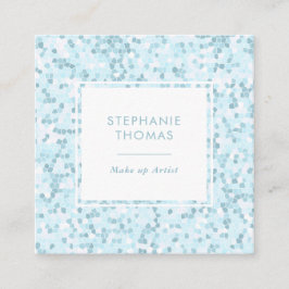 モザイクアクアブルー模様スクエア名刺 スクエア名刺