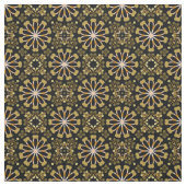 モザイクアラベスク金ゴールドと黒の幾何学模様 ファブリック (見本)