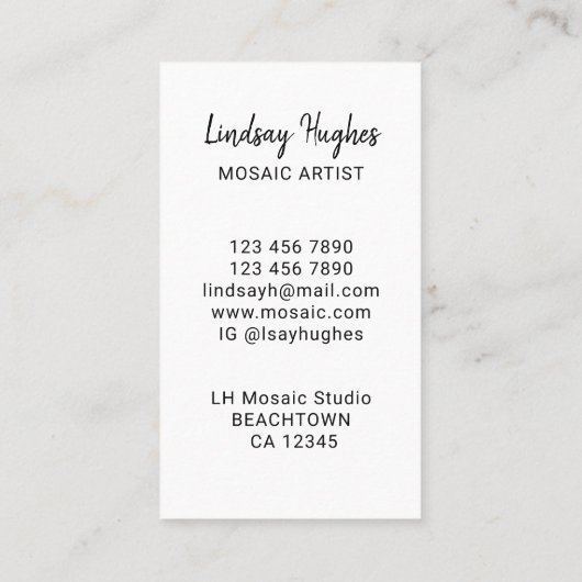 モザイクアーティストビジネスカード 名刺 (裏面)