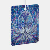 モザイクアートの紫の木 メタルオーナメント (正面右)