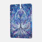 モザイクアートの紫の木 メタルオーナメント (正面左)