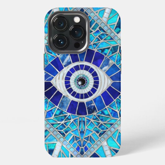モザイクアートの邪眼アミュレット iPhoneケース (裏面)