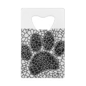 モザイクアートドッグポープリント白黒 クレジットカード栓抜き (裏面)