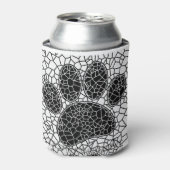 モザイクアートドッグポープリント白黒 缶クーラー (缶正面)