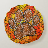 モザイクアートドッグポープリント ラウンドクッション (裏面)