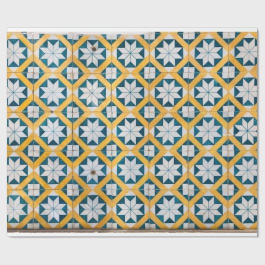 モザイクアート反復パタスペインのーン ラッピングペーパー (フラット)