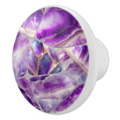 モザイクアート – アメジストとパール セラミックノブ (右)