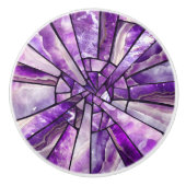 モザイクアート – アメジストコラージュ セラミックノブ (正面)