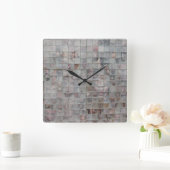 モザイクアート スクエア壁時計 (ホーム)