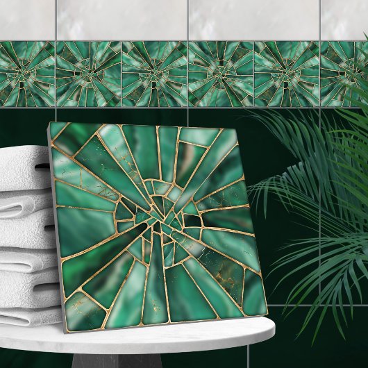 モザイクアート – ドリーミーマラカイト タイル