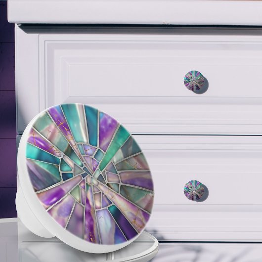 モザイクアート – ドリーミー蛍石 セラミックノブ
