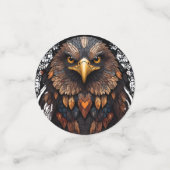 モザイクイーグルポートレート円枕 コンフェッティ (スモール正面)