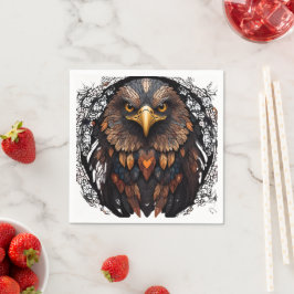 モザイクイーグルポートレート円枕 スタンダードカクテルナプキン