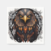 モザイクイーグルポートレート円枕 スタンダードカクテルナプキン (正面)