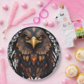 モザイクイーグルポートレート円枕 ペーパープレート (パーティー)