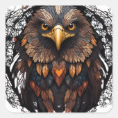 モザイクイーグルポートレート スクエアシール (正面)