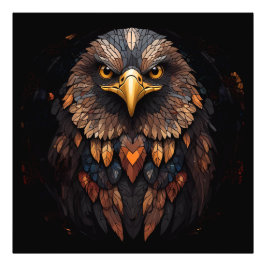 モザイクイーグルポートレート フォトプリント           