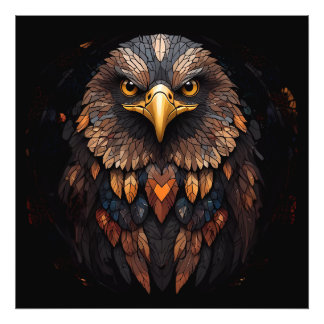 モザイクイーグルポートレート フォトプリント           