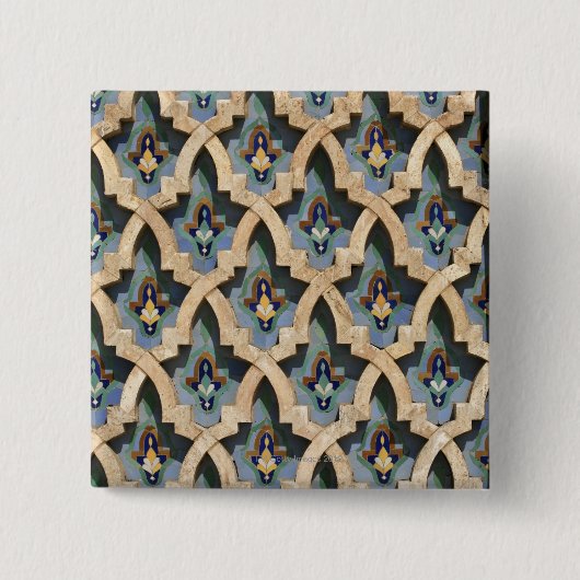 モザイクウォールハッサンIIモスク – カサブランカ 缶バッジ (正面)