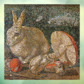 モザイクウサギとキノコ自然ヴィンテージ ウィンドウサイン (シート3)